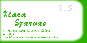 klara szarvas business card